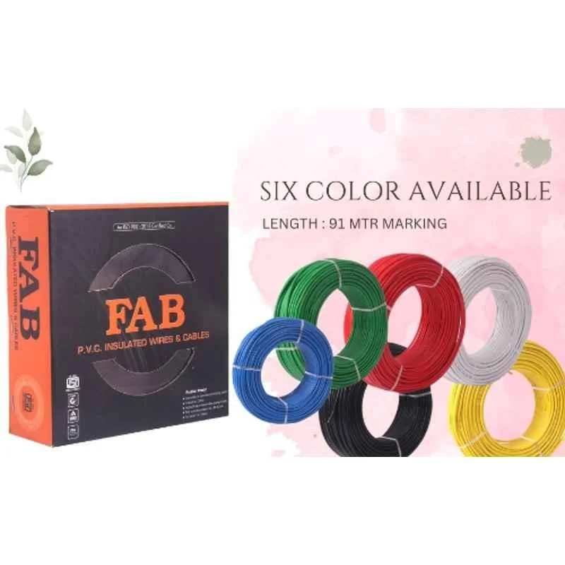FAB Single Core FR PVC CCS Copper Insulated House Wire, Length: 91 m (0.75 Sqmm, White)