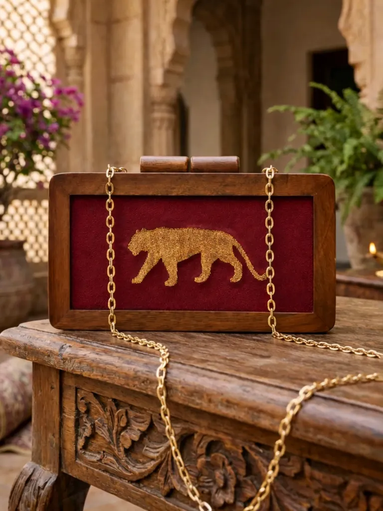 Luxury handcrafted wooden handy bag