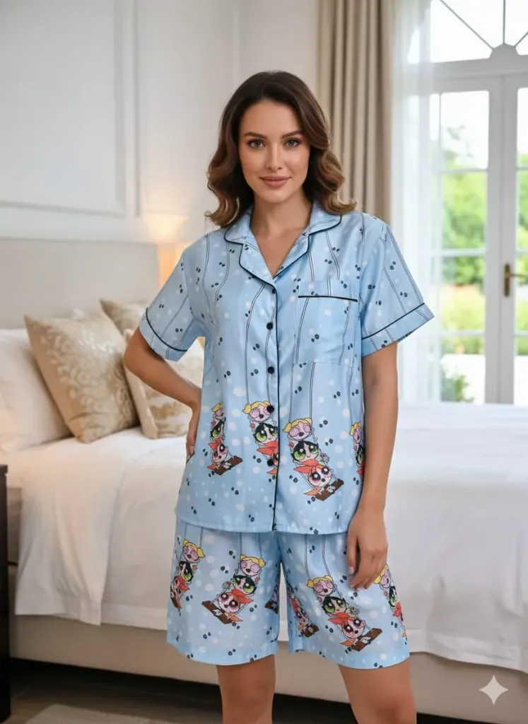 Printed shorts night suit