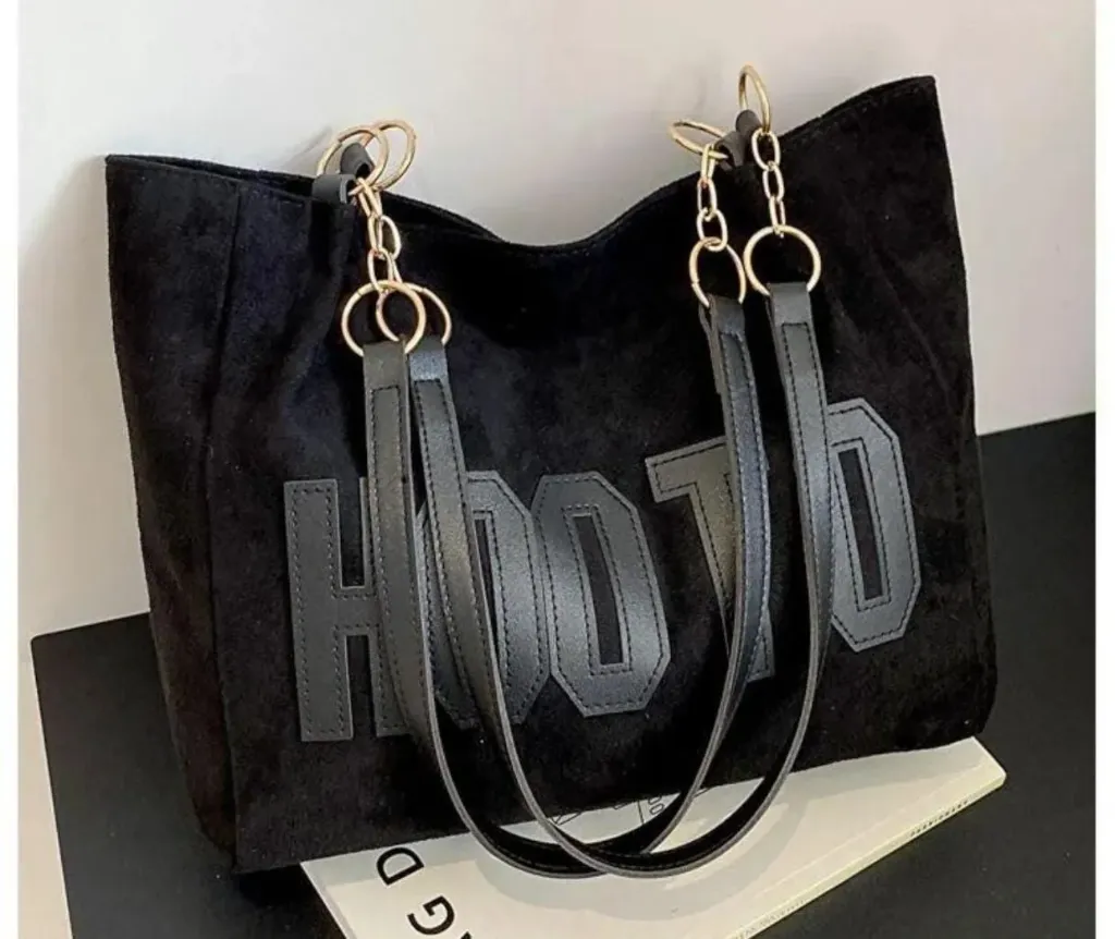 Women's stylish suede tote bag