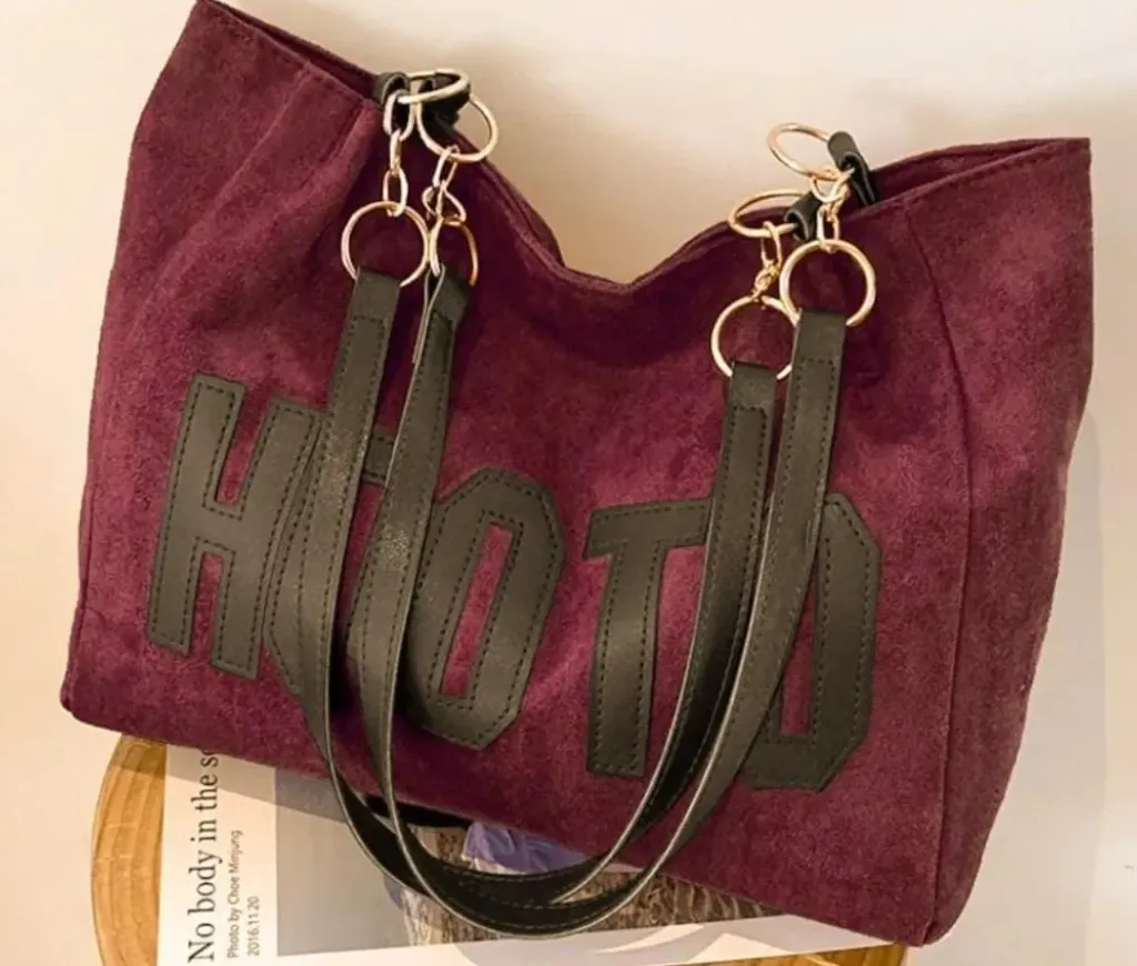 Women's stylish suede tote bag