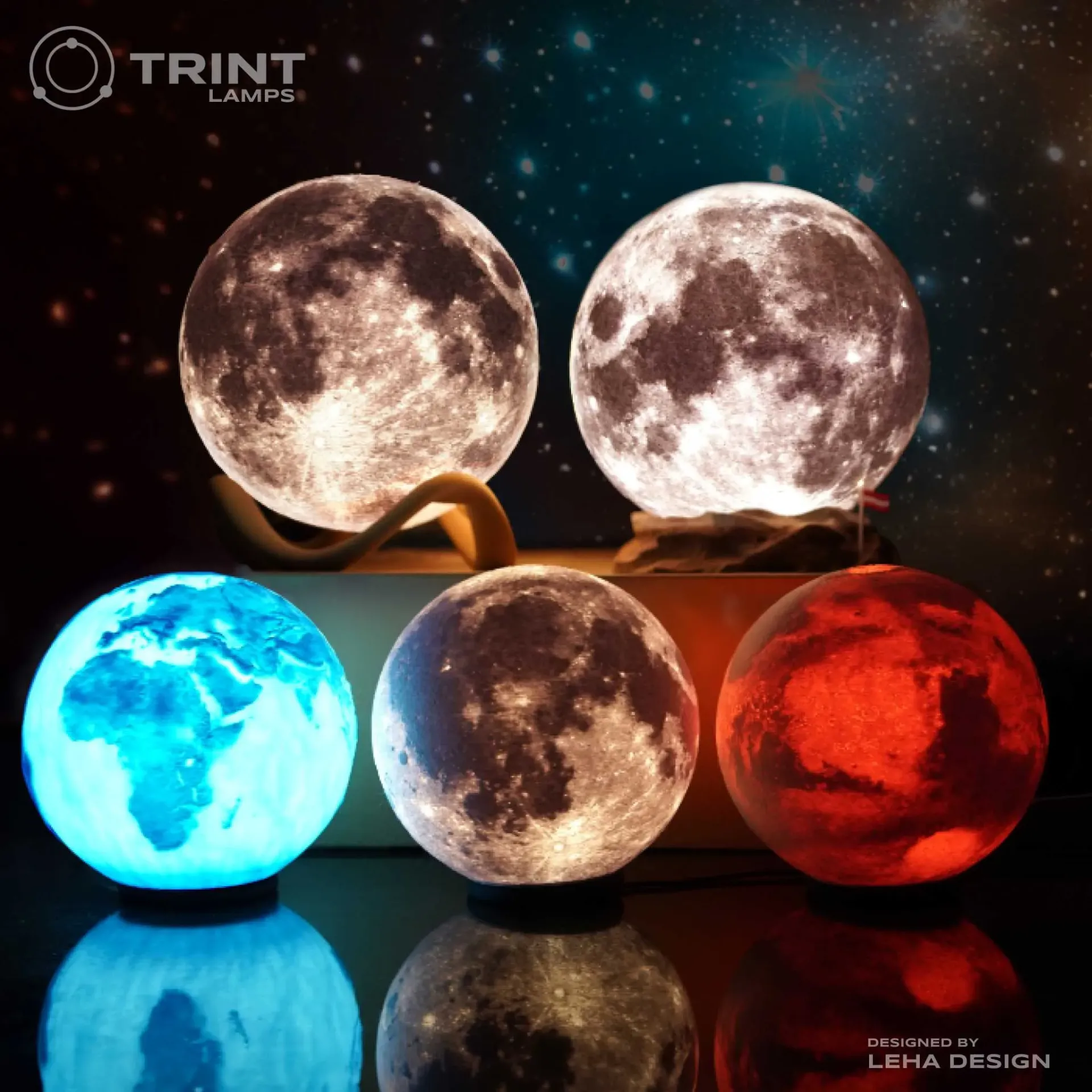 Planet Lamp by Trint - 3D Printed