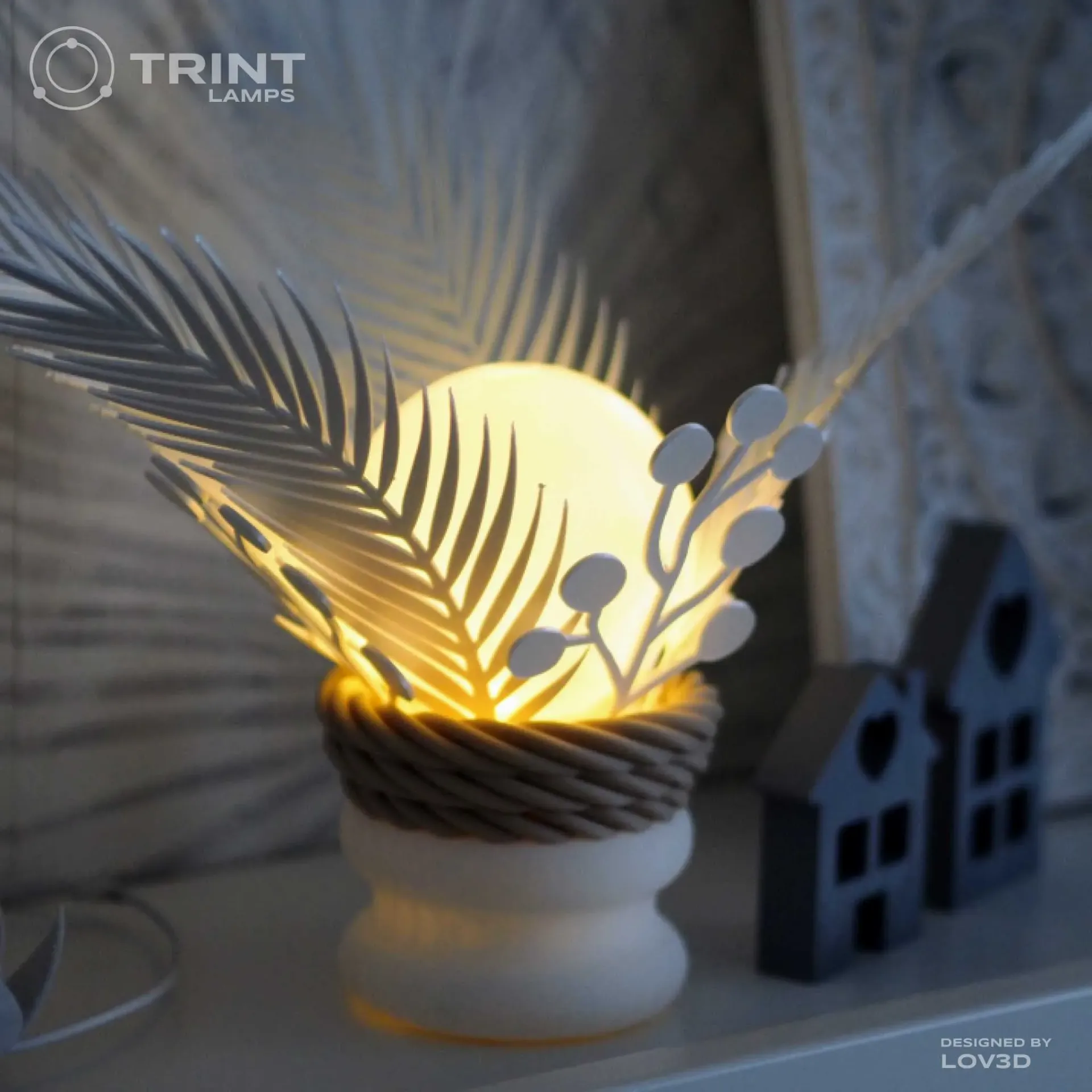 LeafEgg Lamp by Trint - 3D Printed (White)
