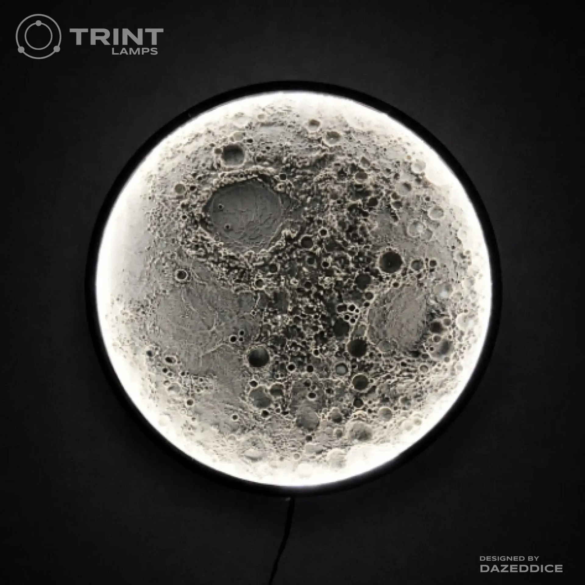 Lunar Wall Lamp by Trint - 3D Printed (White)