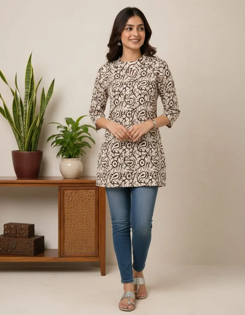Kalamkari Print Short Kurti (S)