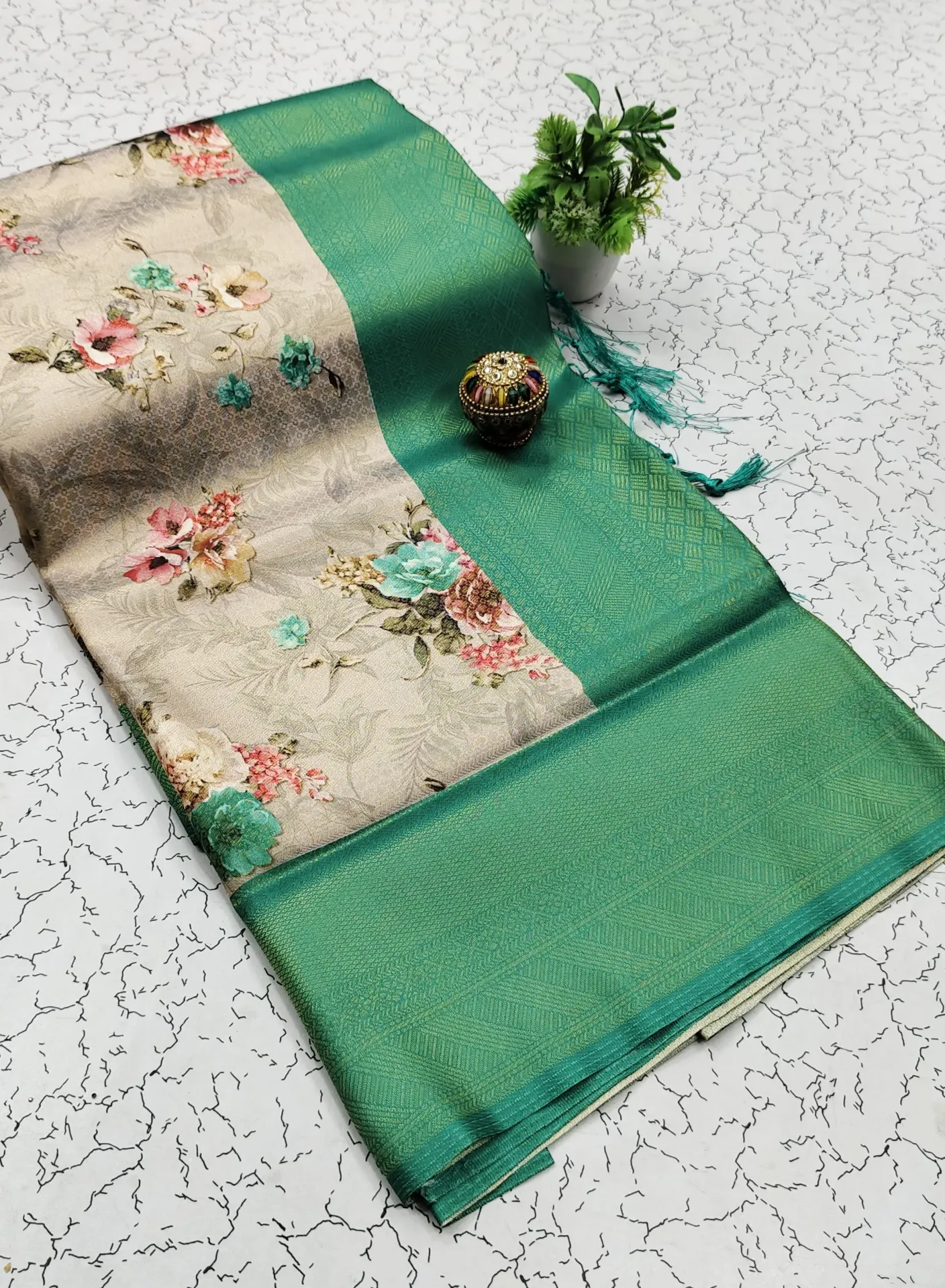 Premium copper softy sarees with matching self blouse