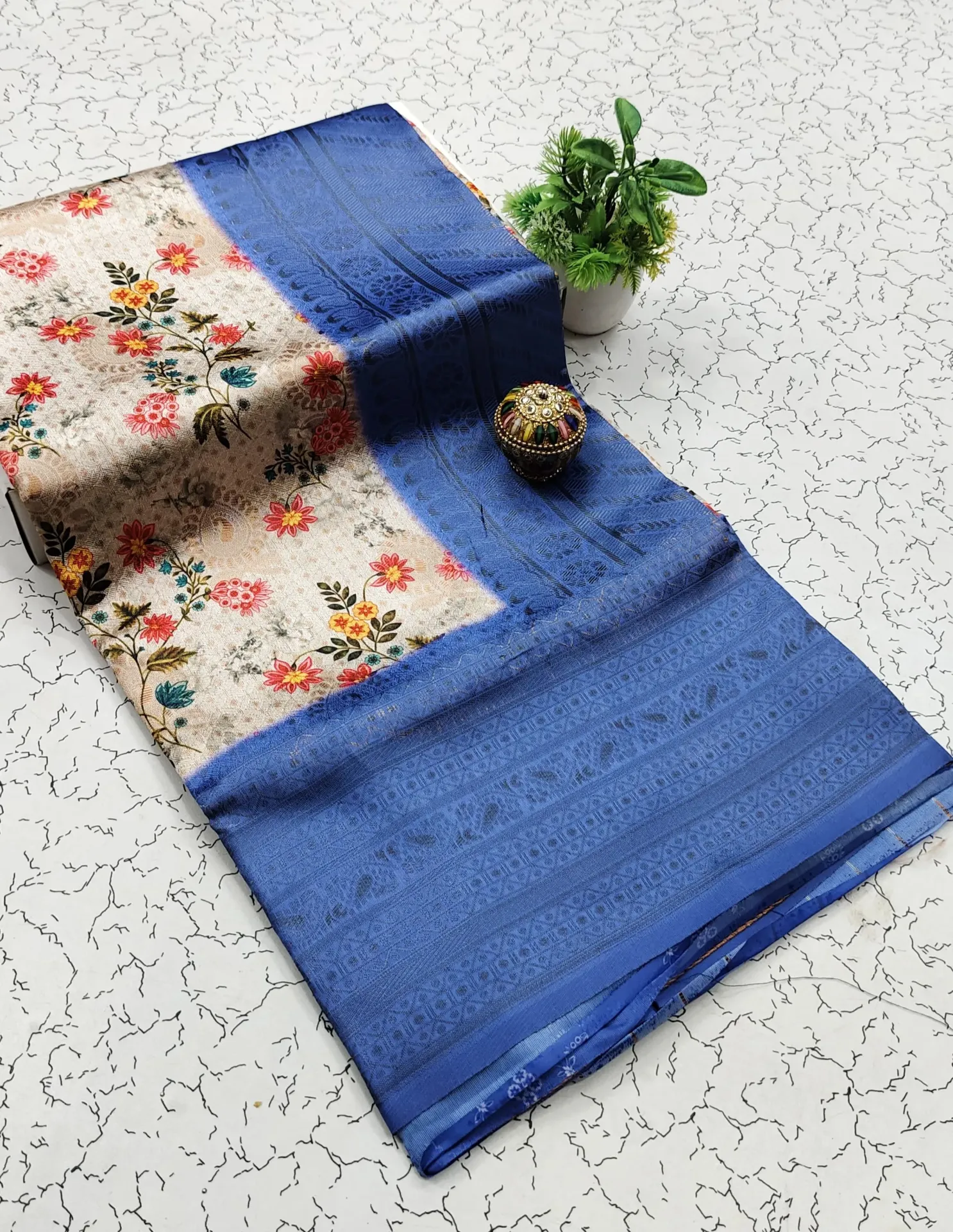 Premium copper softy sarees with matching self blouse