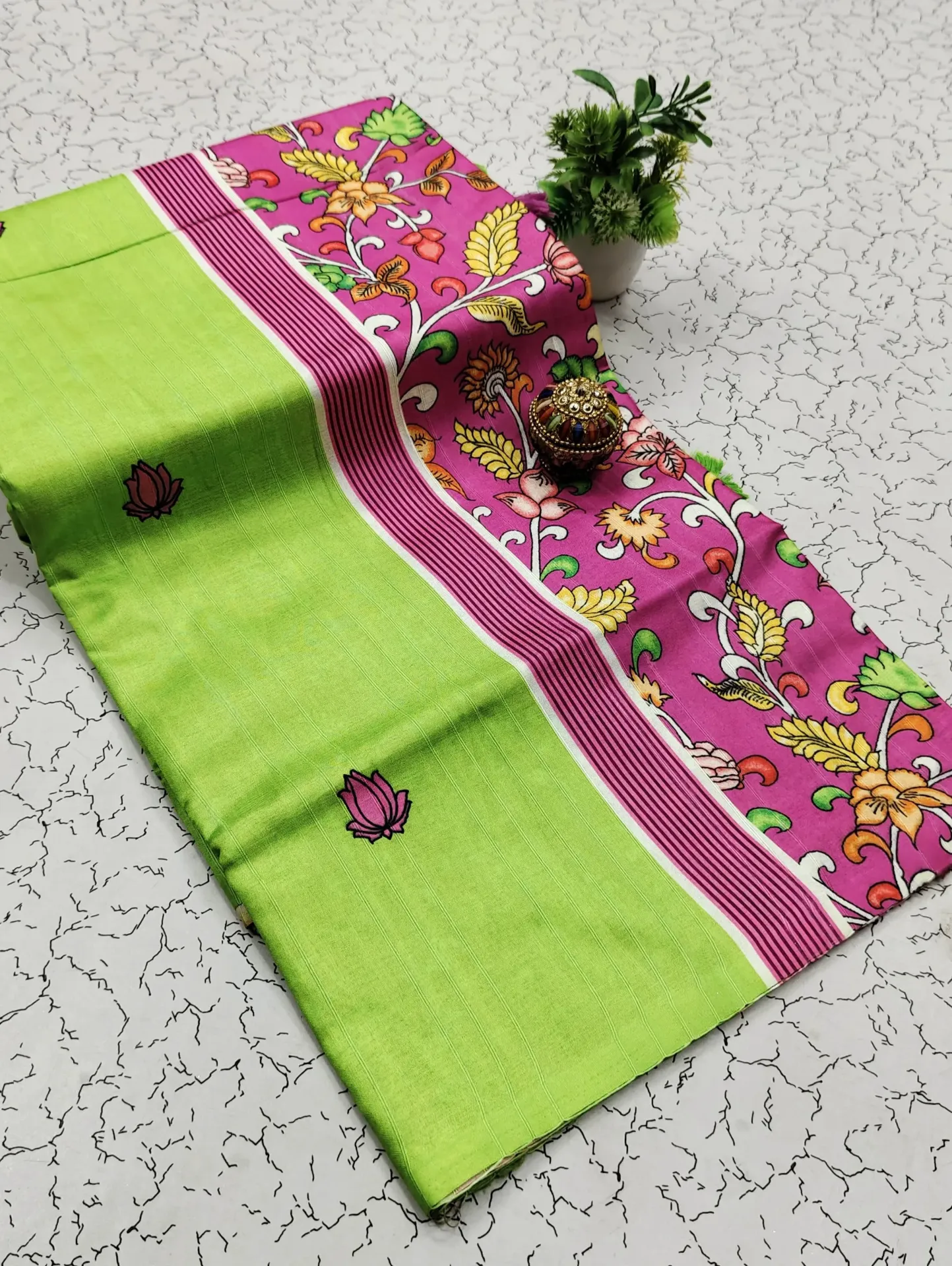 Premium copper softy sarees with matching self blouse