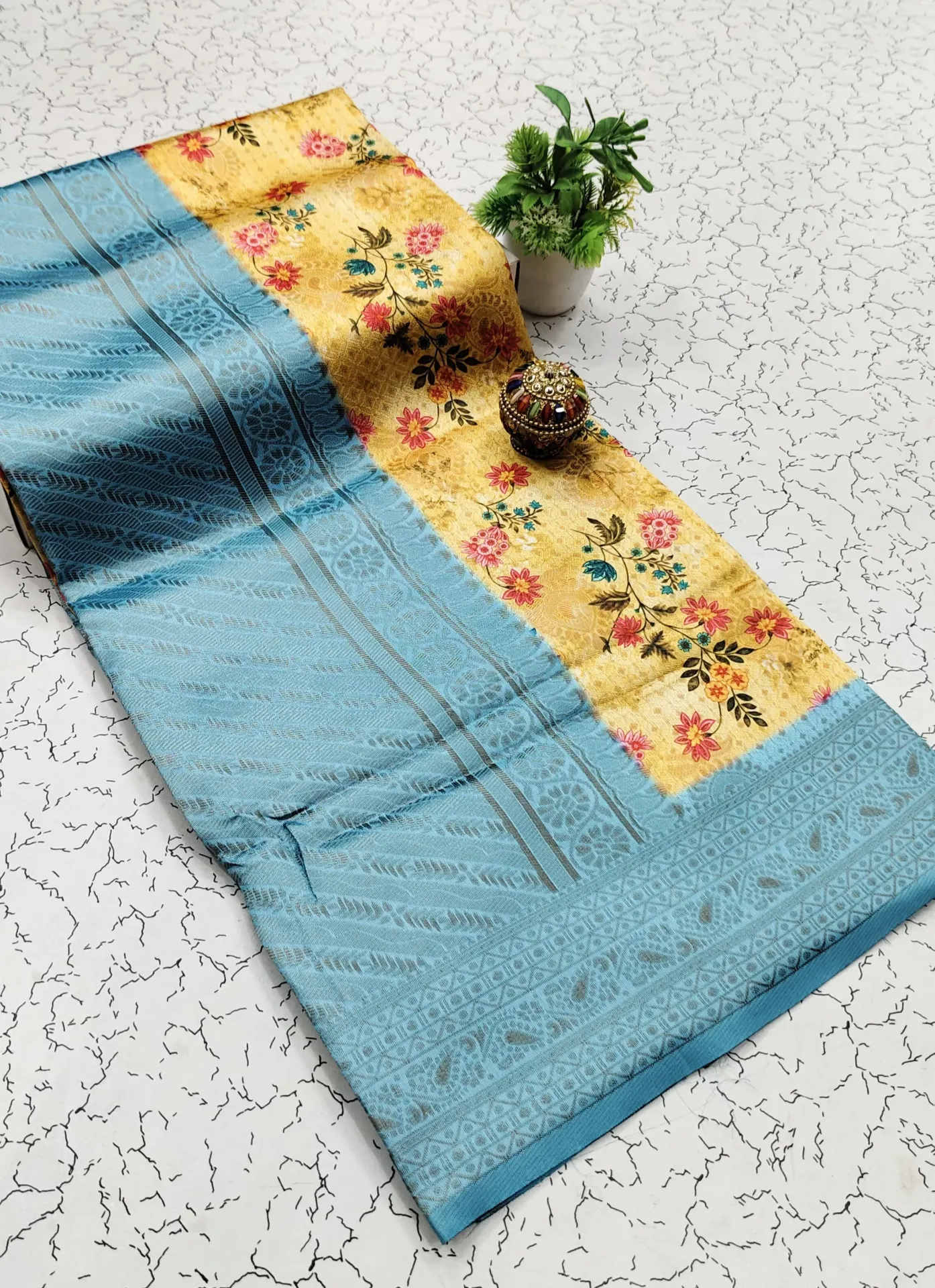 Premium copper softy sarees with matching self blouse