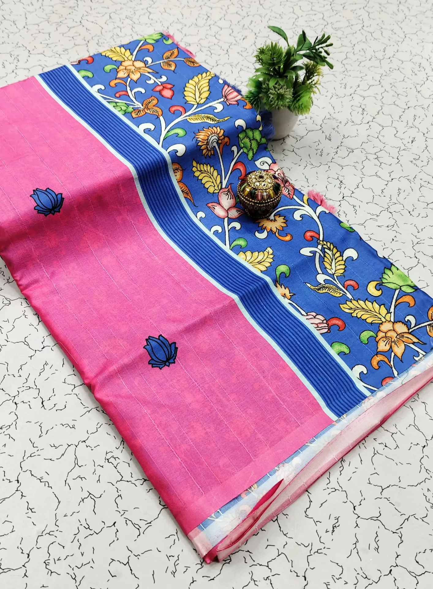 Premium copper softy sarees with matching self blouse