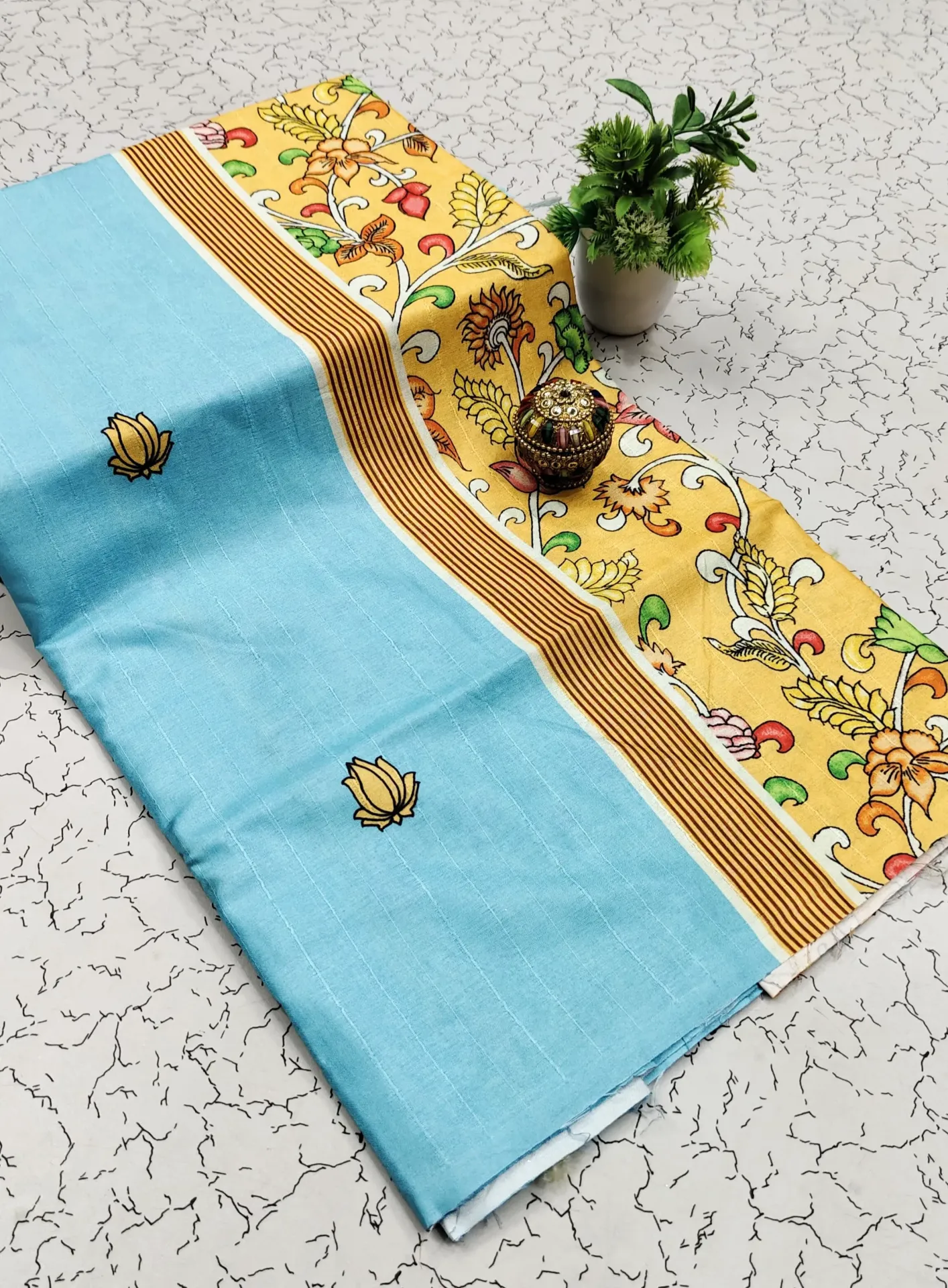 Premium copper softy sarees with matching self blouse