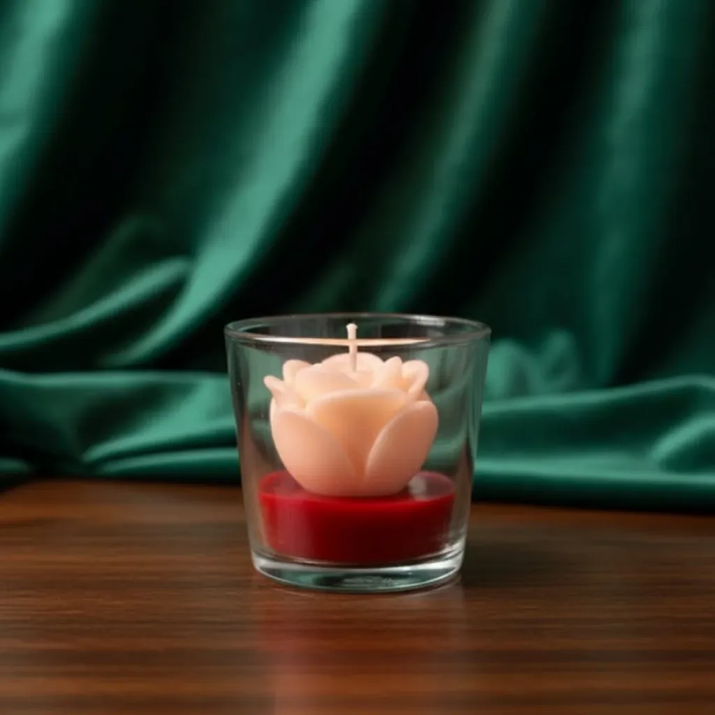 Ruby Petal Glow Candle (Rose)