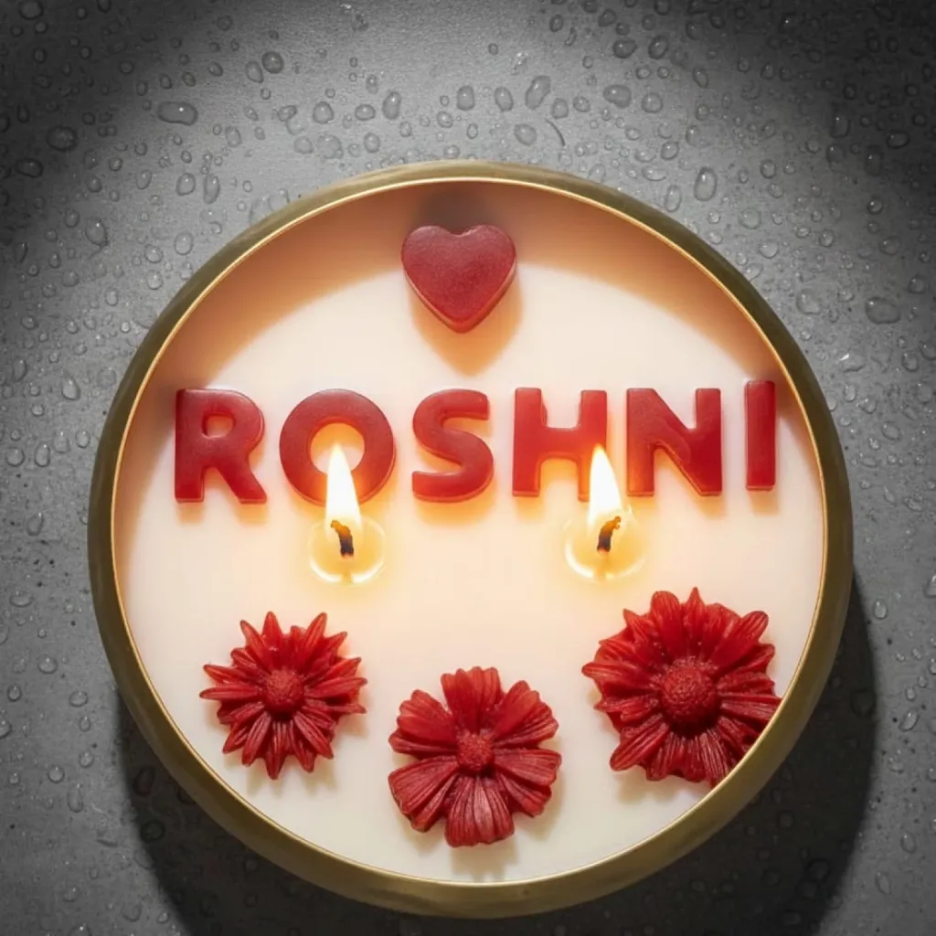 Personalized Floral Name Candle (Rose)